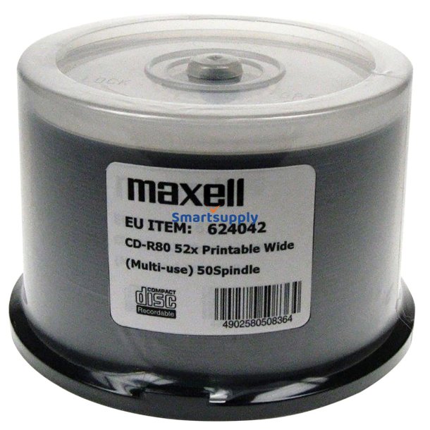 MAXELL CD-R 700MB 52x80 min, spindel, printbar disk