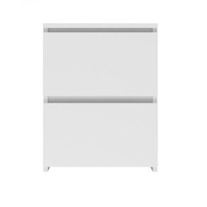 W2 sengebord 2 skuffer Hvid mat