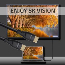 Qoltec 50353 HDMI v2.1 kabel Ultra hj hastighed 8K | 60Hz | 26AWG | GULD | 5m