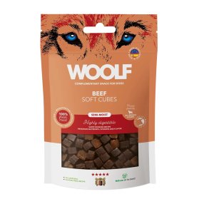 WOOLF Soft Cubes Beef - godbid til hund - 100g