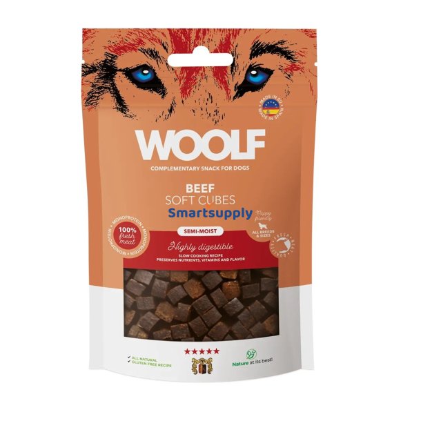 Woolf Soft Cubes Oksekd - Hundegodbid - 100G