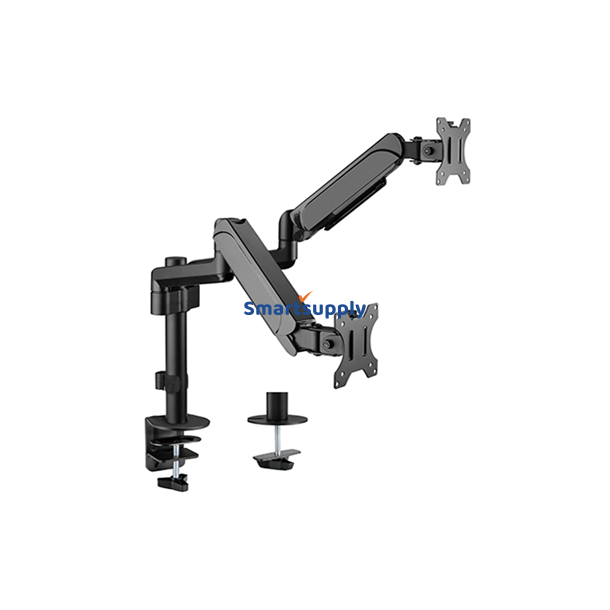 Gembird Ma-Da2p-01 Justerbar Skrivebord 2-Skrms Monteringsarm, 17"-32", Op Til 9 Kg