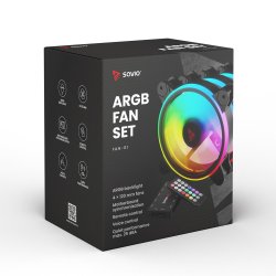 Savio Fan-01 4-Pack 120Mm Argb Blser Inklusive Controller Og Fjernbetjening