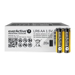 EverActive alkalinebatterier LR6 AA Industrial Alkaline - ske med 40 stk.