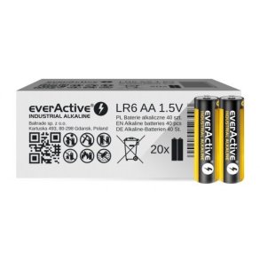EverActive alkalinebatterier LR6 AA Industrial Alkaline - ske med 40 stk.