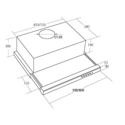 Akpo WK-7 Light 50 emhtte til underskabe i Rustfrit stl