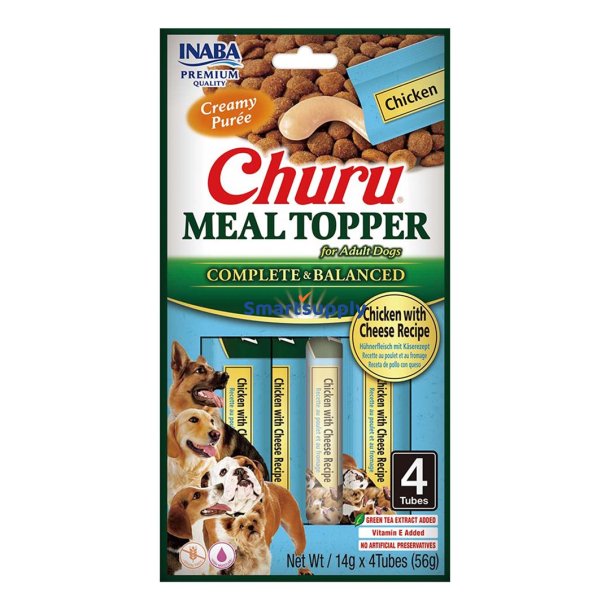 Inaba Churu Meal Topper Kylling Med Ost - Hundegodbid - 4 X 14G