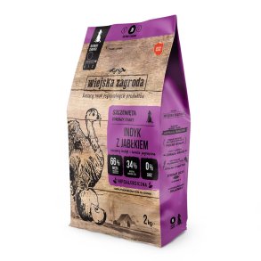 WIEJSKA ZAGRODA Turkey with apple M Puppy - trfoder til hunde - 9kg