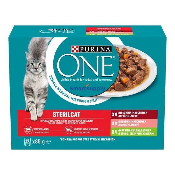 PURINA One Sterilcat mix flavours - vdfoder til katte - 12 x 85 g