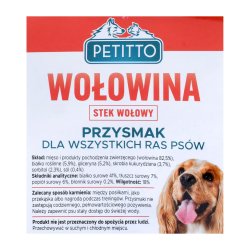 PETITTO Oksebffer - Hundegodbidder - 500 g