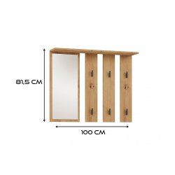Bjle + spejl PARMA 100x15x.81,5 cm, hndvrksmssigt egetr