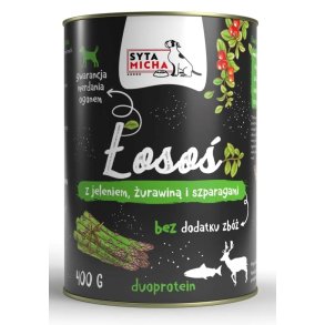 SYTA MICHA Salmon with deer, cranberries and asparagus - vdt hundefoder - 400g