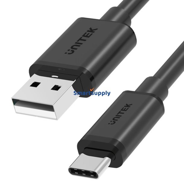 Unitek USB Kabel Usb-A  Usb-C 25Cm, Y-C480bk