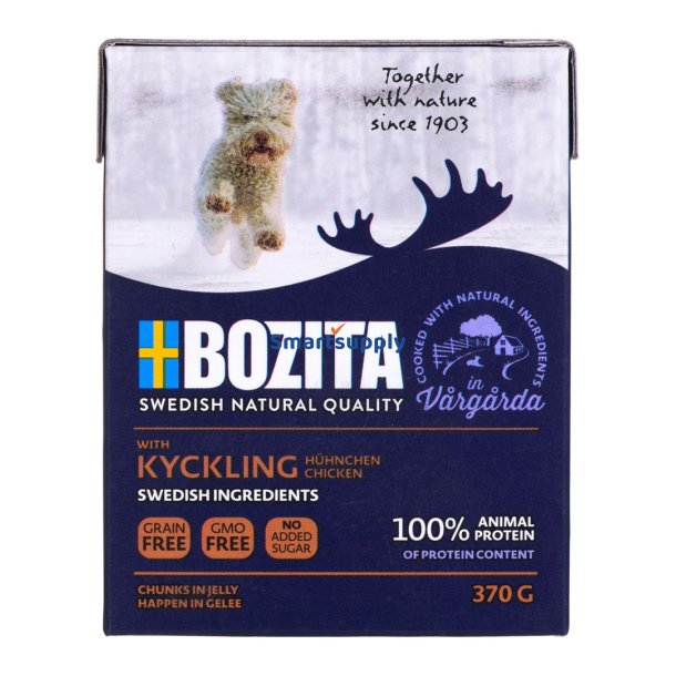 Bozita Vdfoder Til Hunde Klumper I Gel&eacute; Kylling 370 G