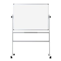 Whiteboard p hjul med vendbar magnetisk tavle 120x90cm