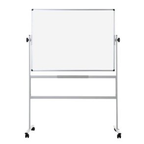 Whiteboard p hjul med vendbar magnetisk tavle 150x120cm