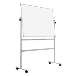 Whiteboard p hjul med vendbar magnetisk tavle 120x90cm