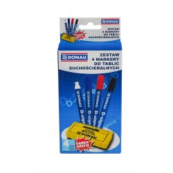 Whiteboard tusch st 4 farver + gratis magnetisk svamp