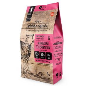 WIEJSKA ZAGRODA  Lamb with spinach S puppy - trfoder til hunde - 2kg