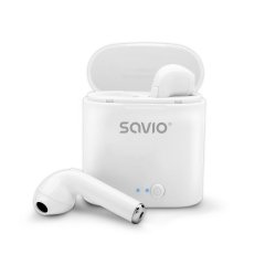 Savio Tws-01 Trdlse Bluetooth Hretelefoner, Hvide