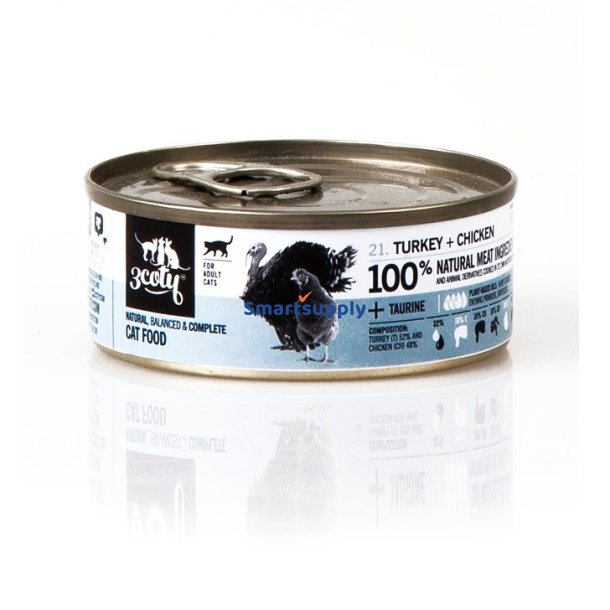 3Coty Kalkun Med Kylling - Vdfoder Til Katte - 80G