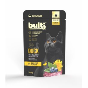 BULTI Superfoods Duck mince with blueberries and dandelion - vd kattefoder - 100g