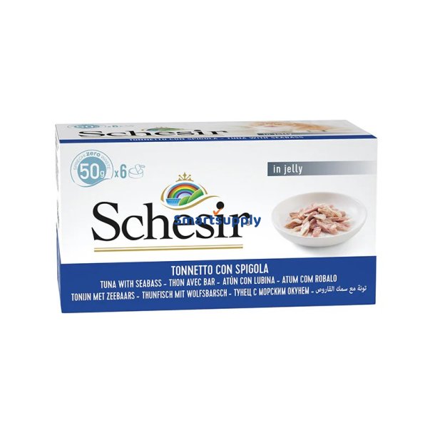 SCHESIR Tun med havbars i gel - vd kattefoder - 6x50g
