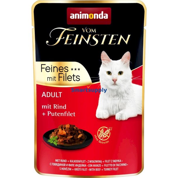 ANIMONDA vom Feinsten Oksekd, kalkunfilet - vdt kattefoder - 85 g