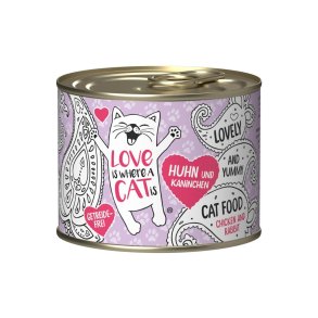 LOVE IS WHERE A CAT IS  Chicken with rabbit - vd kattefoder - 200g