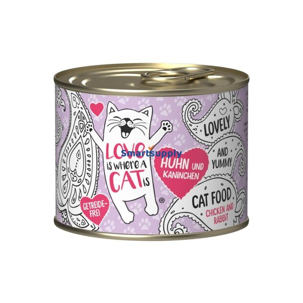 Love Is Where A Cat Is Kylling Med Kanin - Vdfoder Til Katte - 200G