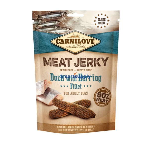 Carnilove Meat Jerky Duck Med Sild - Hundegodbid - 100G