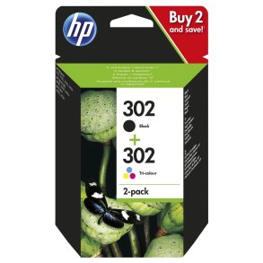 HP 302 Sort + Farve blkpatron 7,5ml original multipakke