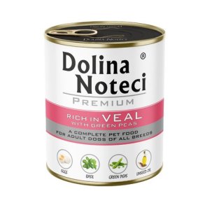 DOLINA NOTECI Premium rig p kalvekd med grnne rter  vdfoder til hunde  800g