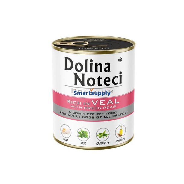Dolina Noteci Premium Rig P Kalvekd Med Grnne rter  Vdfoder Til Hunde  800G