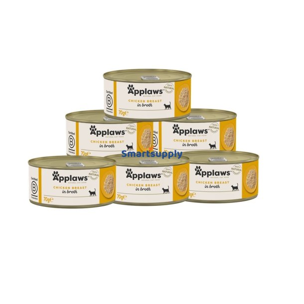 APPLAWS Chicken Breast in Broth - vd kattefoder - 6x70g