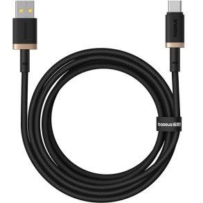 Baseus Dura USB Type A til Type C 60 W hurtigopladningskabel 2 m Sort, Guld
