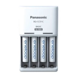 Batterioplader PANASONIC Eneloop Basic BQ-CC51 + 4x AAA 800 mAh (K-KJ51MCD04E)