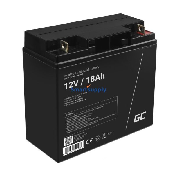 Green Cell Agm09 Industrielt Genopladeligt Batteri Forseglet Blysyre (Vrla) 18000 mAh 12 V