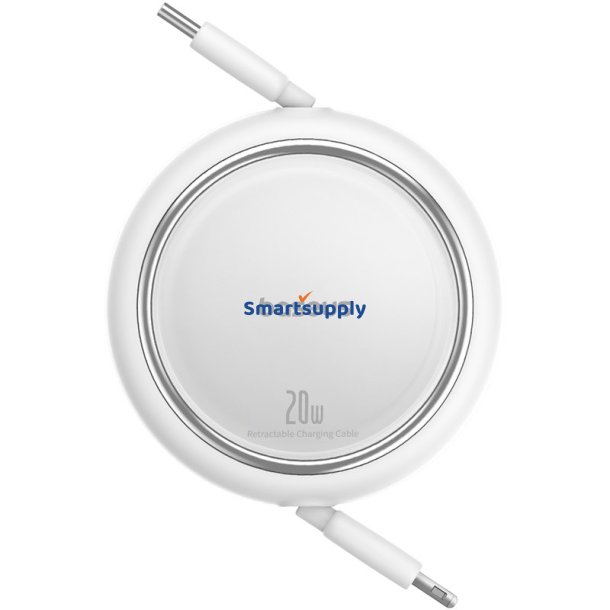 Baseus Free2pull Udvidbar Usb-C Til IP Ligtning Hurtigopladningskabel 1 M 20 W Hvid