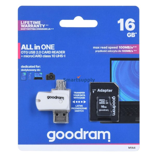 Goodram M1A4-0160R12 flash-hukommelse 16 GB MicroSDHC Class 10 UHS-I