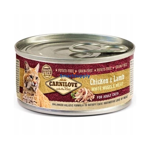 CARNILOVE Cat Kylling & Lam Hvid Muskelkd  vdfoder til katte  100 g