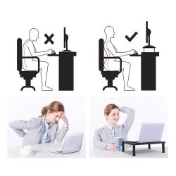 Maclean Monitor Laptop Stand 13" - 32" 3-Niveau Hjdejustering Med Skuffe Op Til 20 Kg