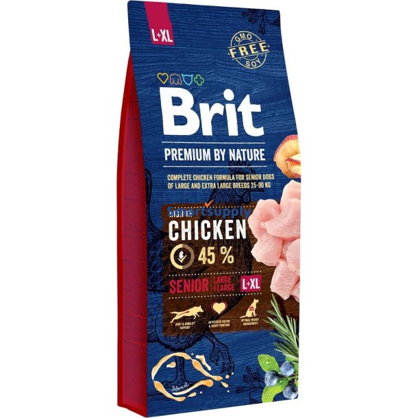 Brit Premium By Nature Senior Large / Extra Large Chicken - Trfoder Til Hunde - 15 Kg