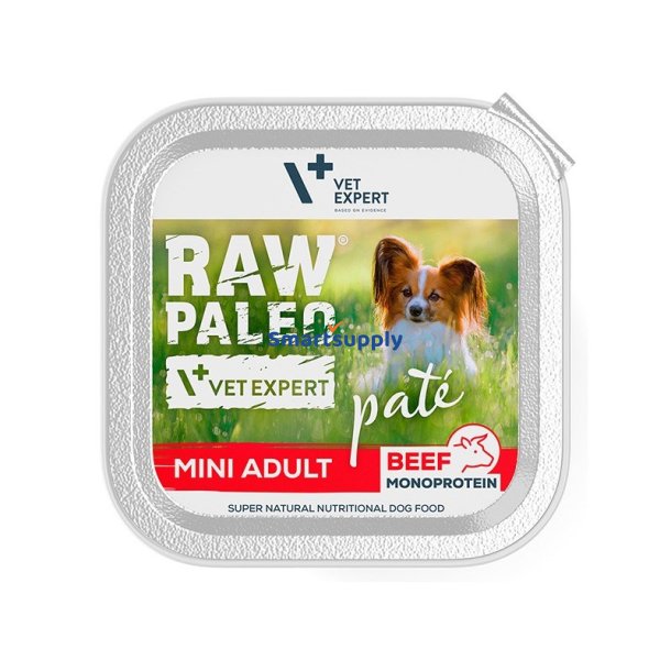 RAW PALEO Pate Mini Adult Beef - vdt hundefoder - 150 g
