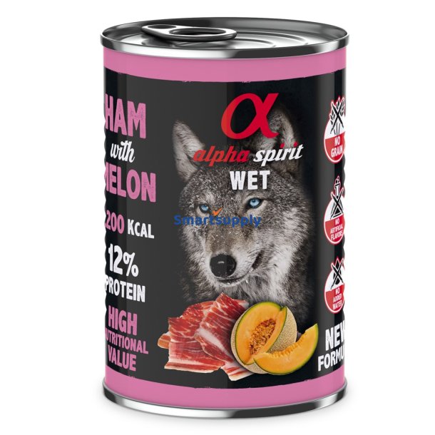 Alpha Spirit Wet Skinke Med Melon  Vdfoder Til Hunde  400 G