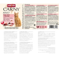 ANIMONDA Carny Adult Turkey, chicken and shrimp - vd kattefoder - 400g