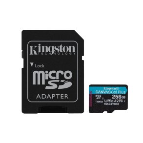 Kingston Technology 256 GB microSDXC Canvas Go! Plus Gen4 200 MB/s A2 U3 V30-kort + adapter