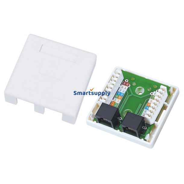 Alantec Gn002 Ledningsstik 2Xrj45 Hvid
