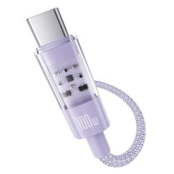 Baseus Gem USB A til USB C hurtigopladningskabel 2 m 100 W Lilla
