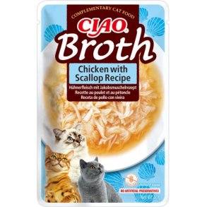 INABA Ciao Broth Chicken & Scallop - Kattegodbidder - 40g